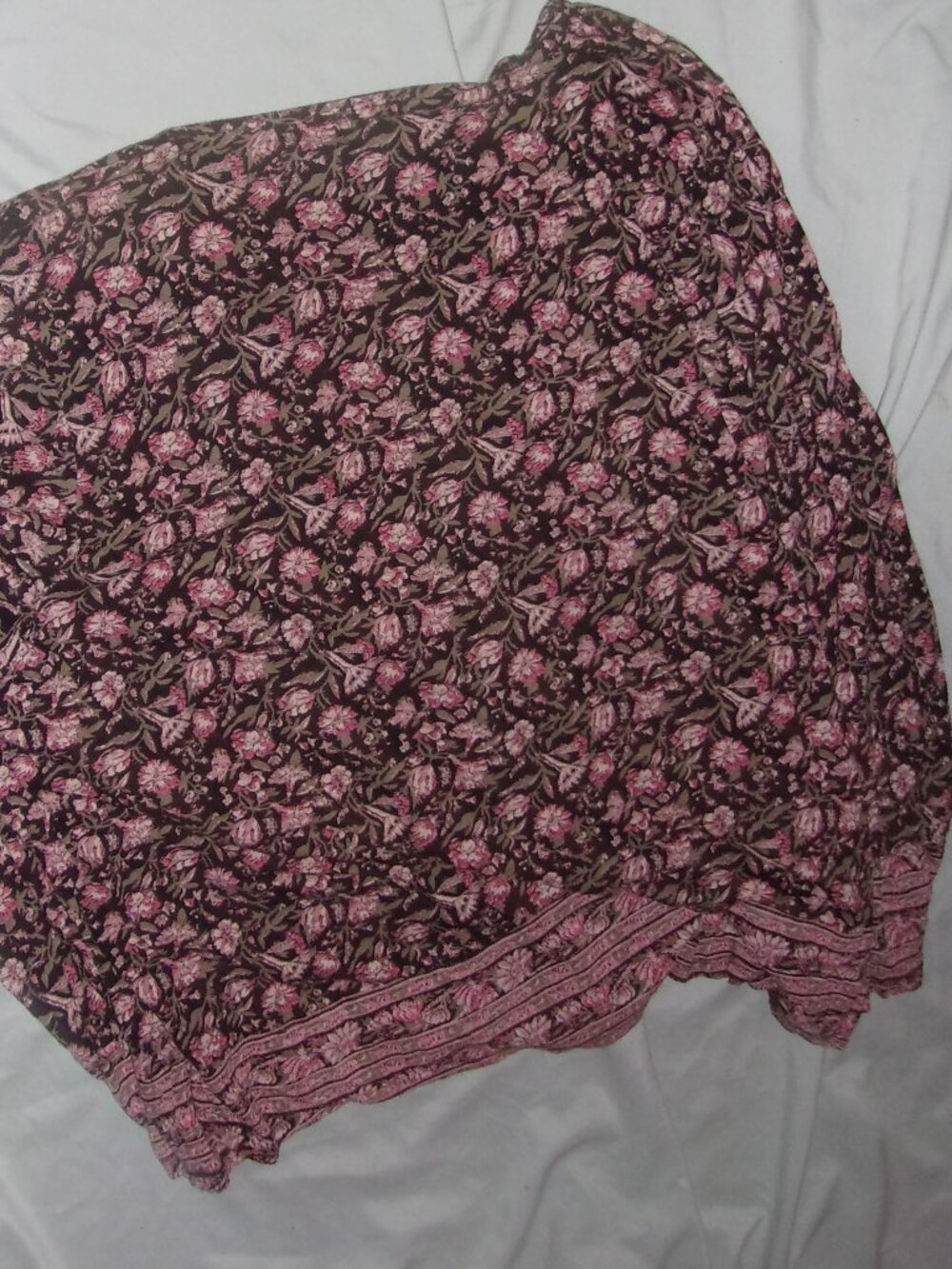 lucky brand boho size 3 three x womens long sleeved tee shirt top black  floral - Picture 3 of 3